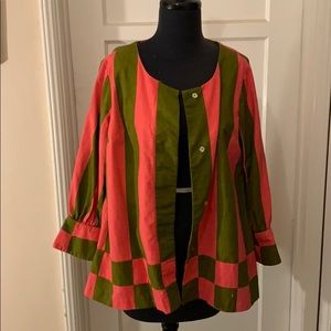 Vintage 1960s pink & green swimsuit cover up. OS